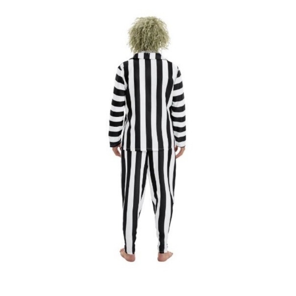 Vezadina Men's Beetlejuice Style Costume Striped Suit Wig XS/S New
